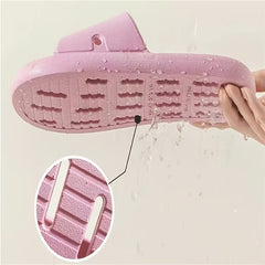Women's Hollow Out Sole Slides Solid Quick Drying Bathroom Shoes