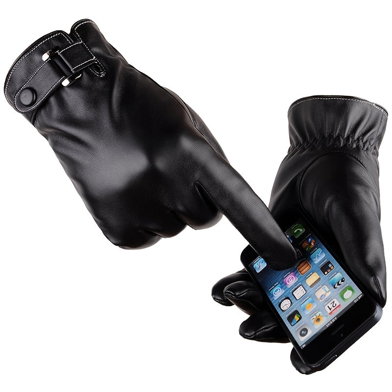 Windproof Touch Screen Gloves with Fleece Lining for Winter Activities