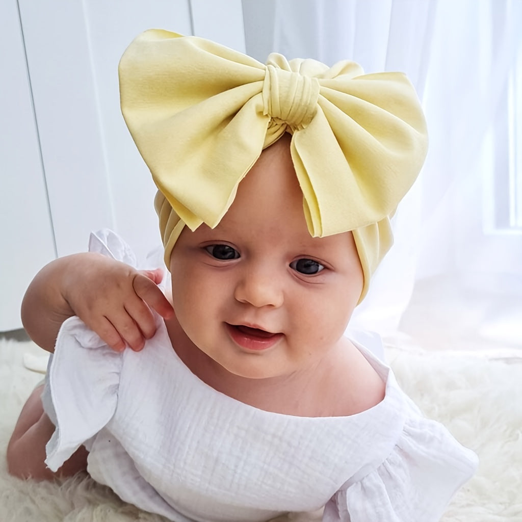 Infant Bow Decor Beanie Caps Turban for Baby Boys and Girls