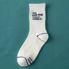 4 Pairs Letter Print Sports Socks for Women