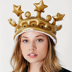 Inflatable Crown Tiara for Makeup Party and Special Occasions Novel Hat Crown