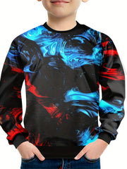 Toddler's 3D Print Block Sweatshirt Casual Pullover Street Wear