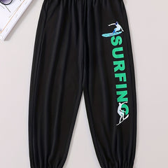 Teen Casual SURFING Elastic Waist Sweatpants Clothes