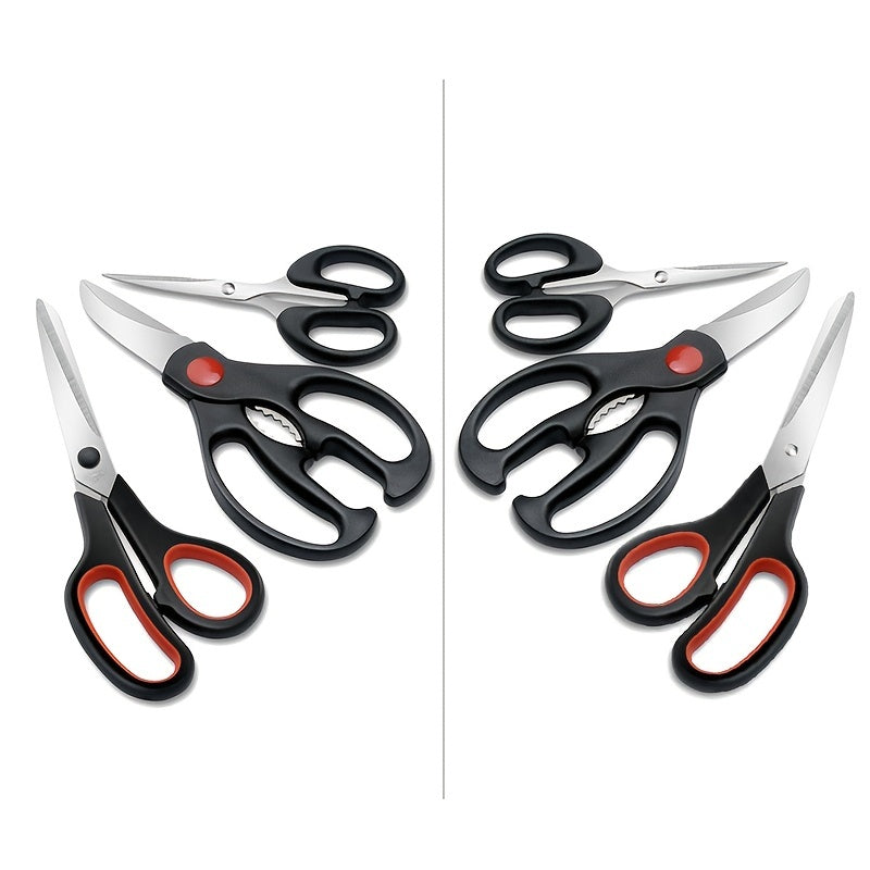 3-Pack Stainless Steel Multifunctional Scissors for Chicken Bones and Food