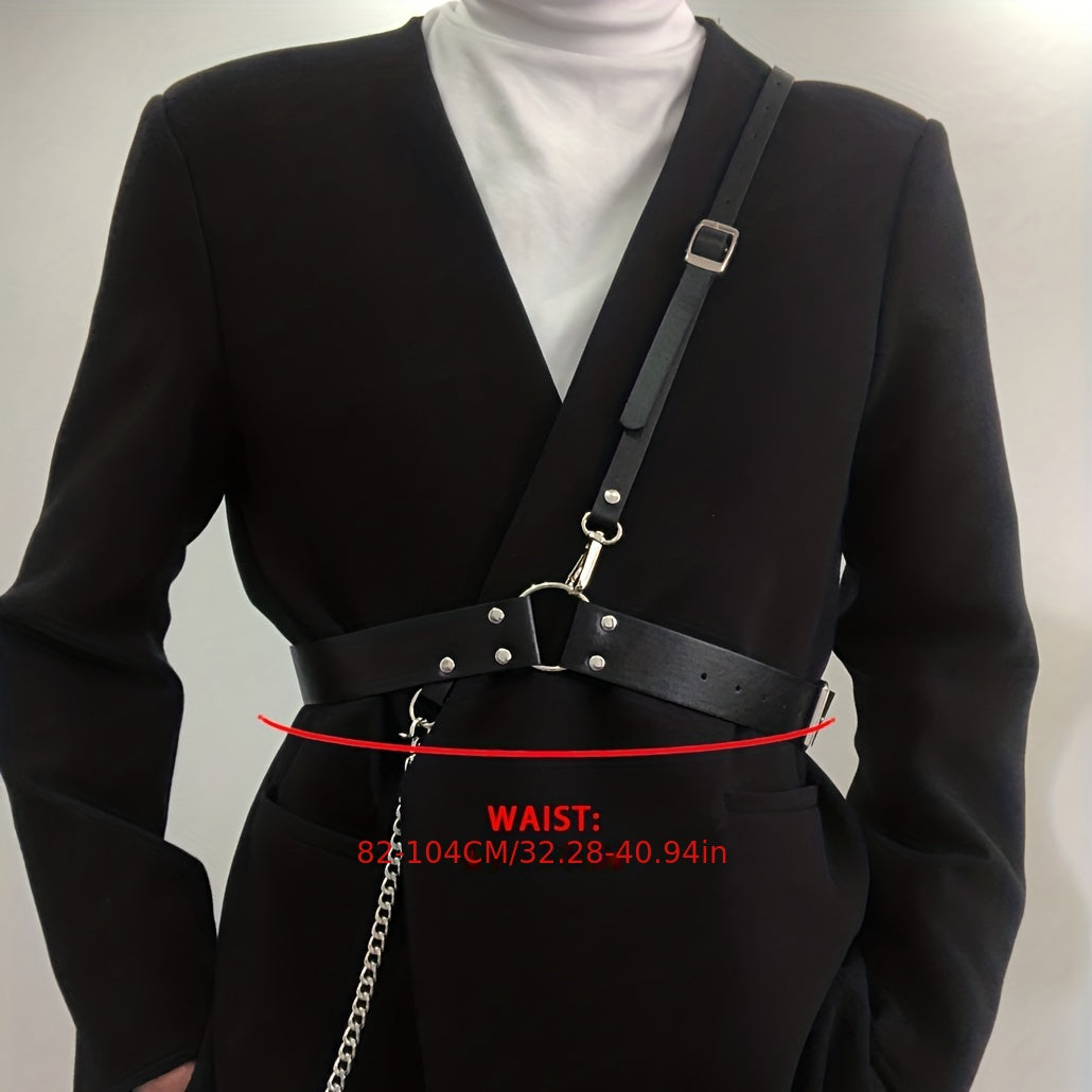 Men's Chain Harness Belt Single Shoulder Strap Waistband