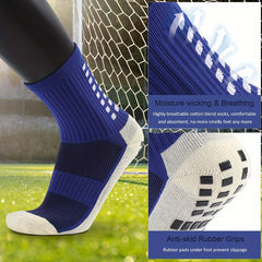 Men's Breathable Fitness Football Leg Cover&Anti Slip Socks Shin Guards 1 Set