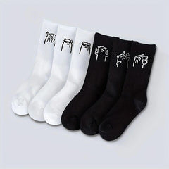 Men's Cartoon Animal Crew Socks Breathable Casual Unisex Socks