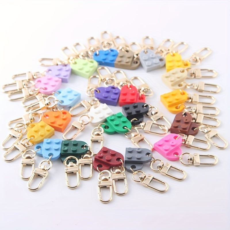 Love Heart Brick Keychains For Couples Creative Key Chain Bag Pendant