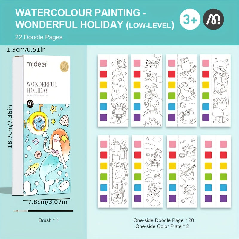 Children's Watercolor Painting Coloring Book