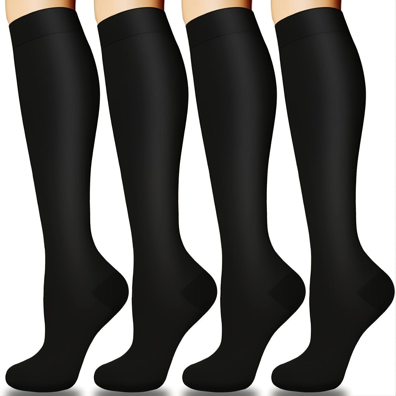 Compression Socks 4 pairs 15-20mmHg for Running Nurses Recovery