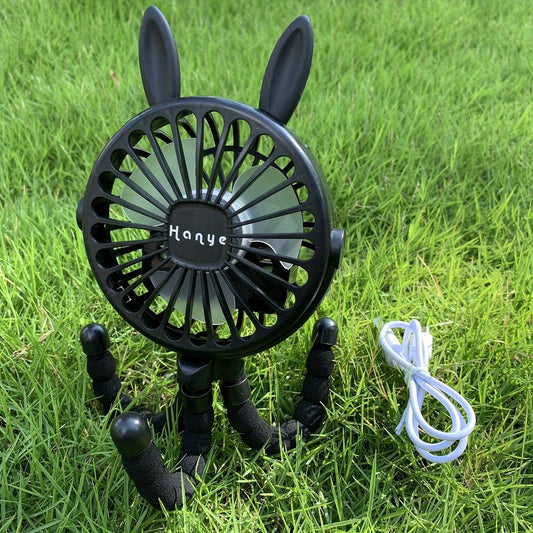 Rabbit Ear Fan USB Charging Portable Fan Octopus Mini Night Light Fan