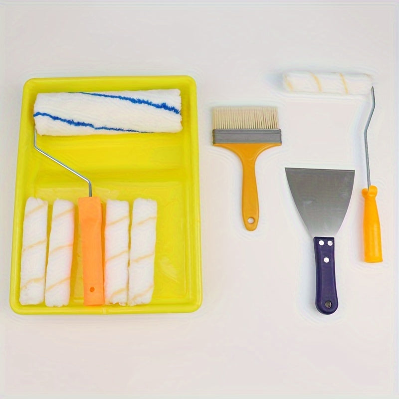 Paint Tool Set Roller Tray Stainless Steel Putty Latex Brush Coating House