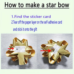 40pcs Star Bow Christmas Thanksgiving Gift Decoration Star Bow Holiday Decor