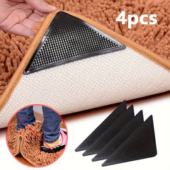 8pcs Triangular Rug Pad Grippers Non Slip Reusable Carpet Plugs