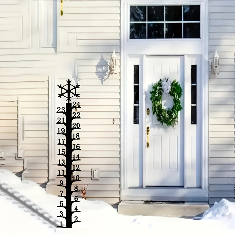 Snow Gauge Outdoor Iron Art Snowflake Snowfall Measuring Gauge Metal Elk Garden