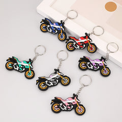 6pcs Anime Motorcycle Keychain Cartoon Bag Key Chain Keyring Ornament