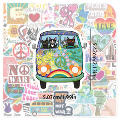 50-100pcs World Peace Cartoon Phone Case Stickers Waterproof DIY Stickers