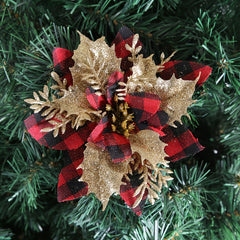 Christmas Decorations Golden Powder Lattice Christmas Flowers