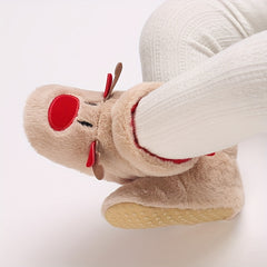 Christmas Theme Cartoon Baby Girls Boots Soft Warm Fleece Indoor Walking