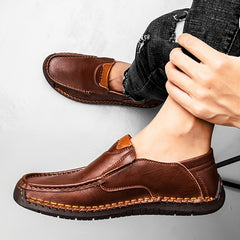 Men's Stitch Detail Loafer Shoes Non-slip Slip-On Shoes Spring And Summer
