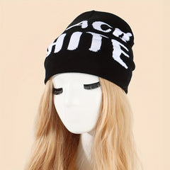 Jacquard Beanie Hip Hop Unisex Knit Hat Elastic Y2K Skull Cap Warm