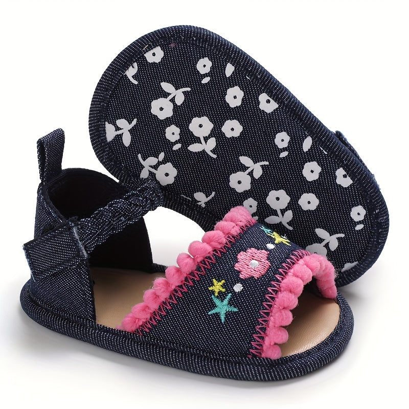 Baby Girls Open Toe Sandals Lightweight Breathable Anti Slip Sandals