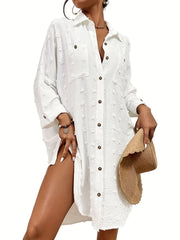 Split Pocket Beach Shirt Cover Up Women's Swimwear