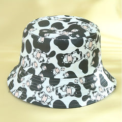 Cow Print Bucket Hat Reversible Sun Hat Lightweight Fisherman Cap