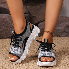 Women's Open Toe Platform Sandals Woven Sports Sandals