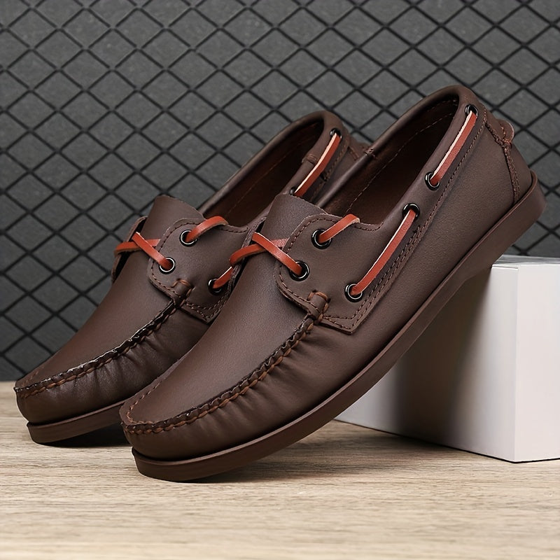 Men's Lace Up Boat Shoes Breathable Non Slip Moccasins