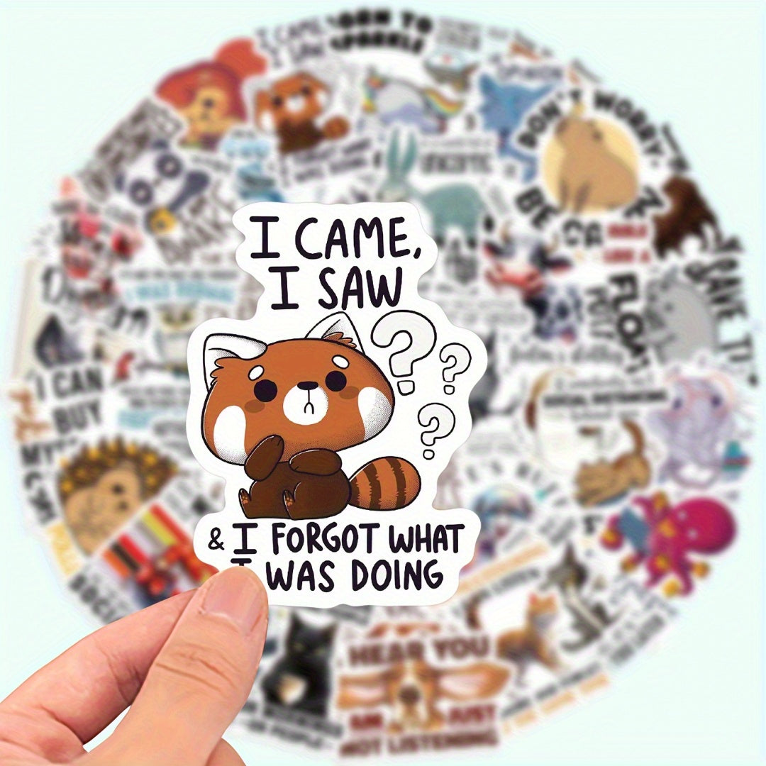 50 Funny Animal Quotes Stickers for Laptops and Water Bottles