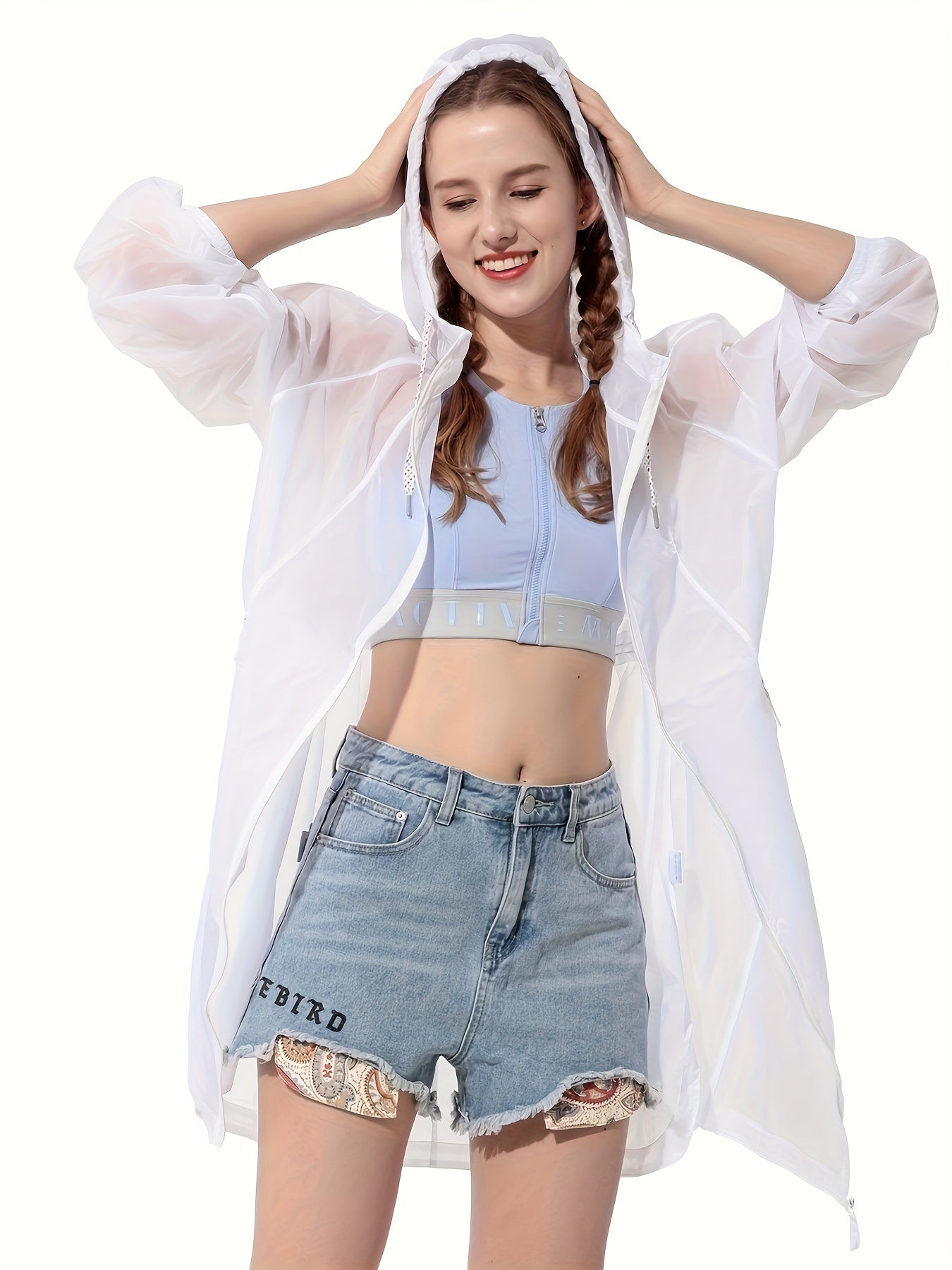 Women's Sun Protection Hooded Jacket Lightweight Zip-Up