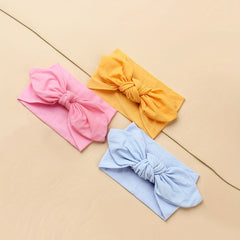 3pcs Bow Soft Elastic Hair Band Headbands Hair Accessories for Baby Girls