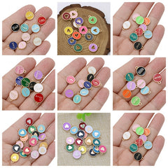 20Pcs Mix Lot Plated Enamel Heart Charms For Jewelry Making DIY Craft 12mm