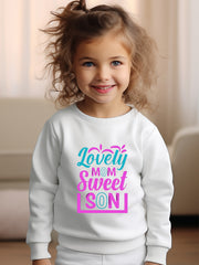 LOVELY MOM SWEET SON Crew Neck Sweatshirt For Kids