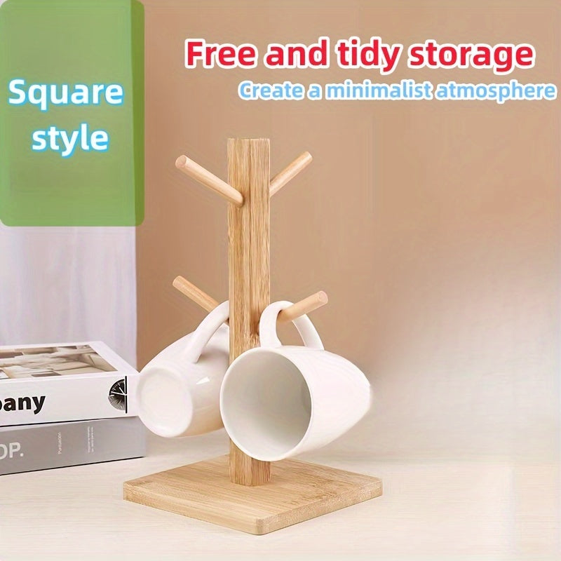 Wooden Tree Shaped Mug Holder Kitchen Storage Rack