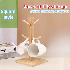Wooden Tree Shaped Mug Holder Kitchen Storage Rack