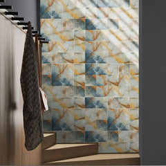 10pcs Colorful Marble Tile Sticker Peel And Stick Home Decoration