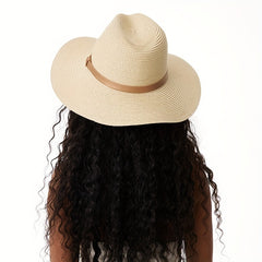 Straw Sun Hat Jazz Fedora Cap Unisex Beach Hats For Women Men