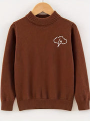 Lightning Pattern Knitted Sweater Men's Casual Warm Crew Neck Pullover