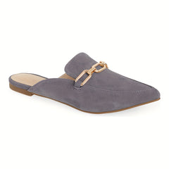 Women's Pointed Toe Mules & Comfy Metallic Slip On Slides