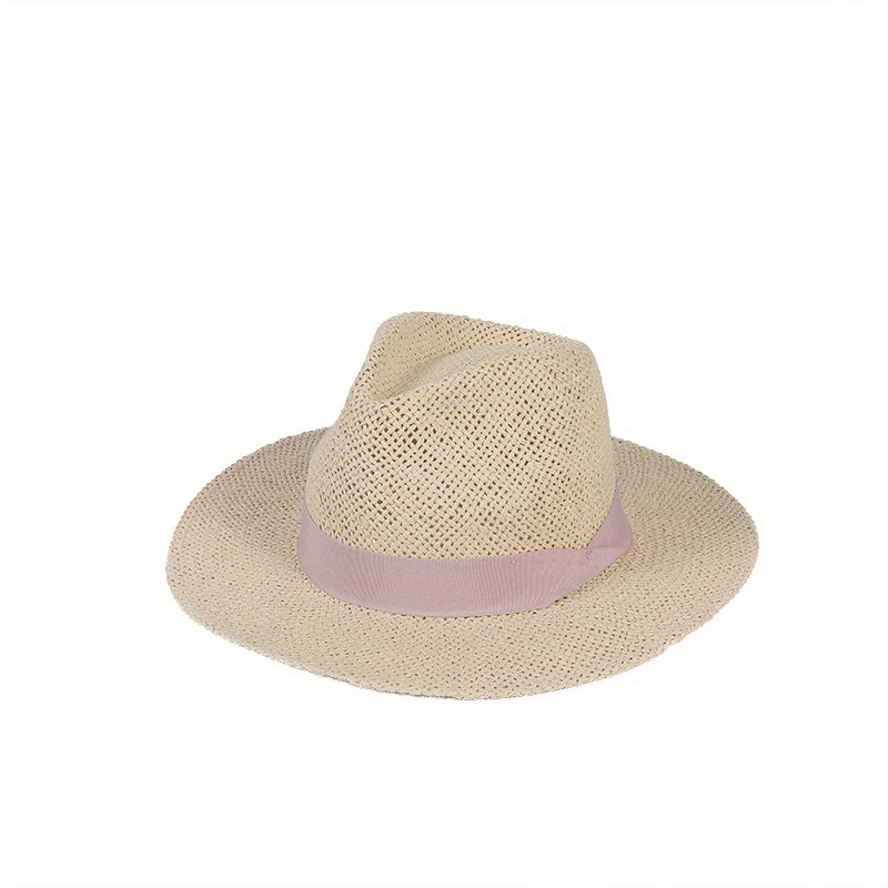 French Style Straw Hat Lightweight Foldable Summer Beach Hat