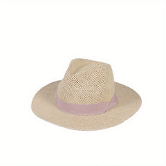 French Style Straw Hat Lightweight Foldable Summer Beach Hat