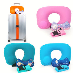 3pc Set Travel Accessory: Luggage Strap, Eye Mask, U-shaped Pillow