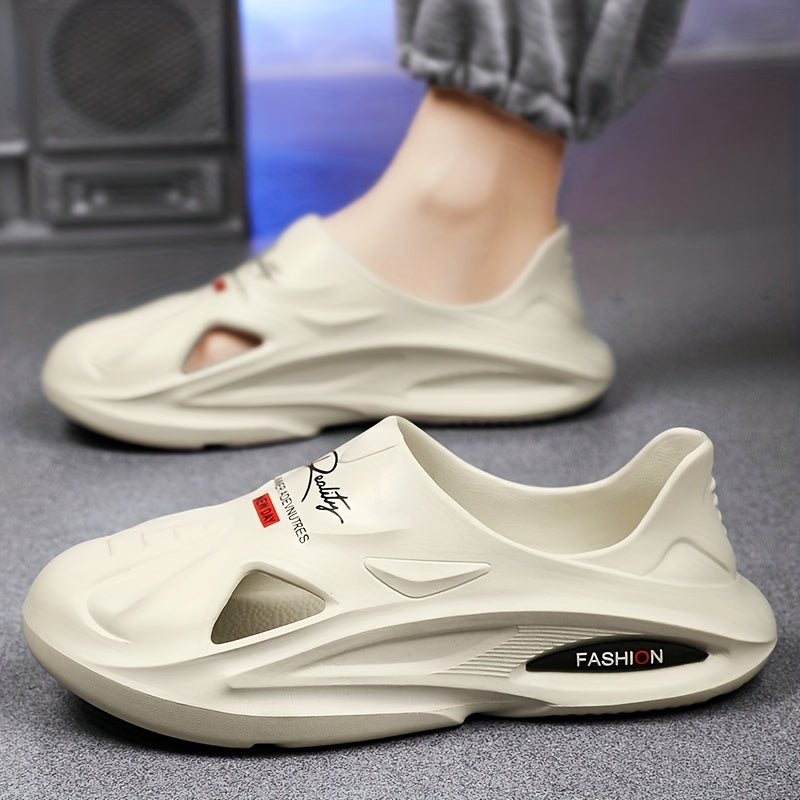 Men's Breathable Slip On Cut Out Sandals Quick Dry Casual Outdoor Walking Shoes