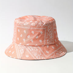 Unisex Sunshade Bucket Hat with Cashew Flower Design for Outdoor Travel