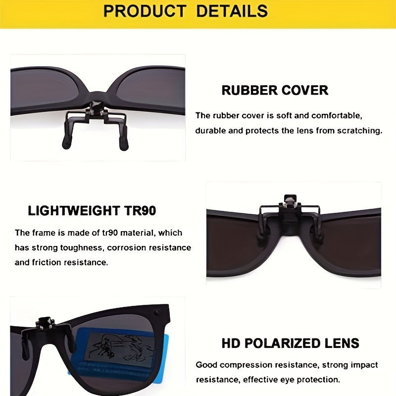 Men's Polarized Clip On Sunglasses UV Protection Anti Glare Driving Glasses