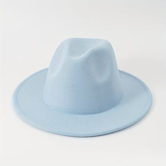 Candy Fedora Cap Cowboy Wide Brim Couple Jazz Hat Stylish Unisex Felt Hat