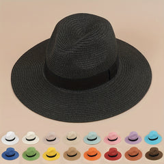 Men's Wide Brim Straw Fedora Jazz Hats