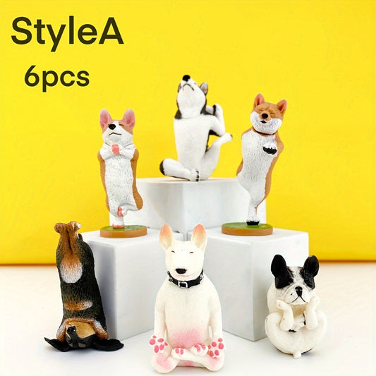 6pcs Sports Dog Resin Statue Ornaments for Home Office Decoration